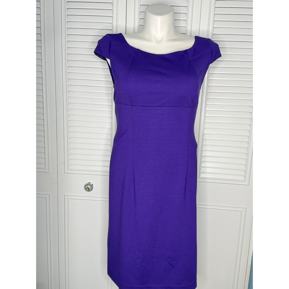 BB Dakota Sheath Dress Womens L Purple Excellent Cap Sleeve Full Zip